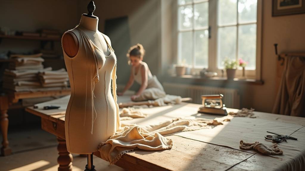 Atelier de création textile avec métier à tisser