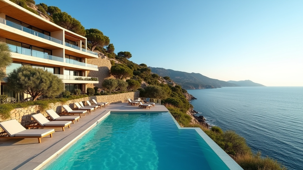 Piscine extérieure du Best Western Plus Ajaccio Amirauté avec vue sur mer