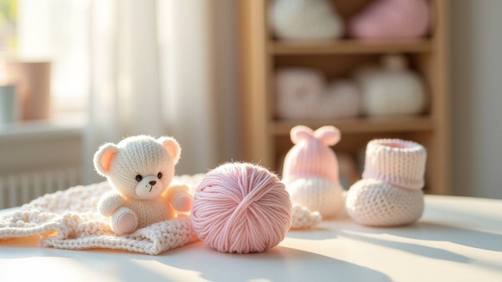 Bonnet bébé tricoté avec Phil Doudou