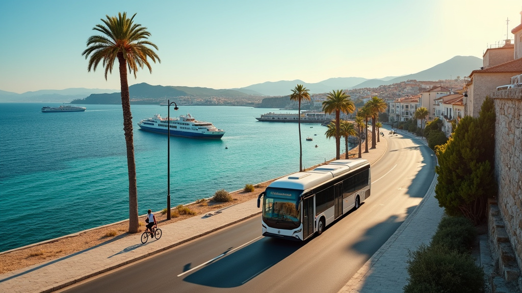 Bus Muvistrada modernes circulant dans les rues d'Ajaccio