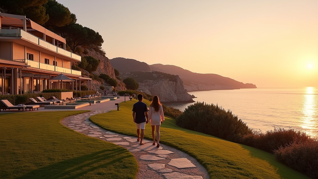 Intérieur élégant du Sofitel Golfe d'Ajaccio avec mobilier contemporain