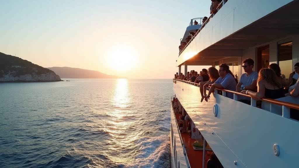 Voiture et camping-car embarquant sur un ferry pour la Corse