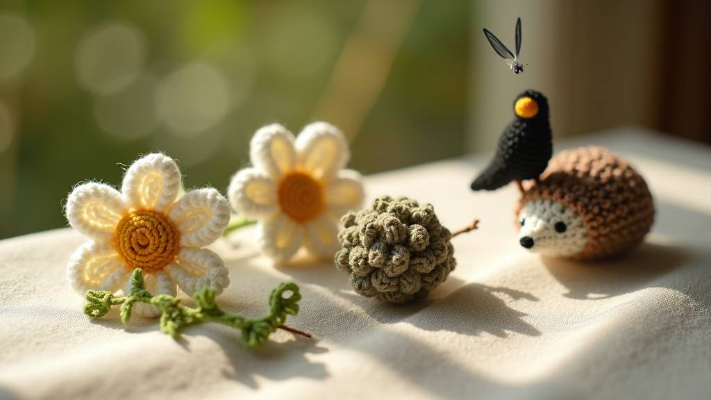 Feuilles crochetées avec nervures en relief