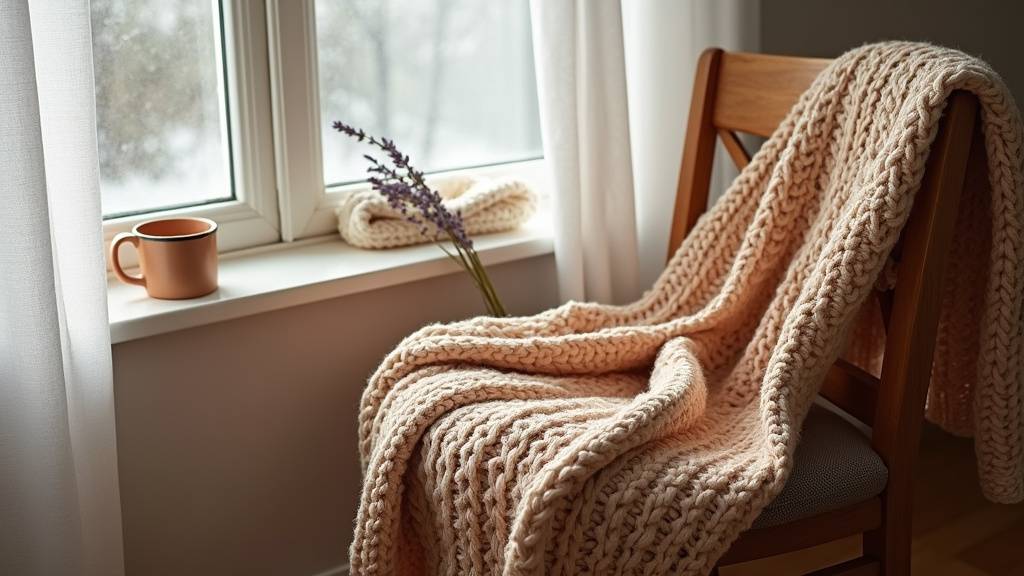 Gros plan sur la texture d'une laine Bulky Tweed, montrant le mélange de couleurs et les speckles