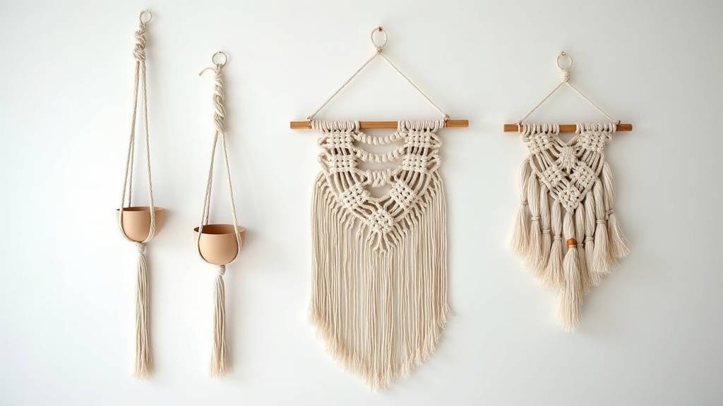 Projets macramé pour débutants : porte-clés, embrasses de rideaux et suspensions simples