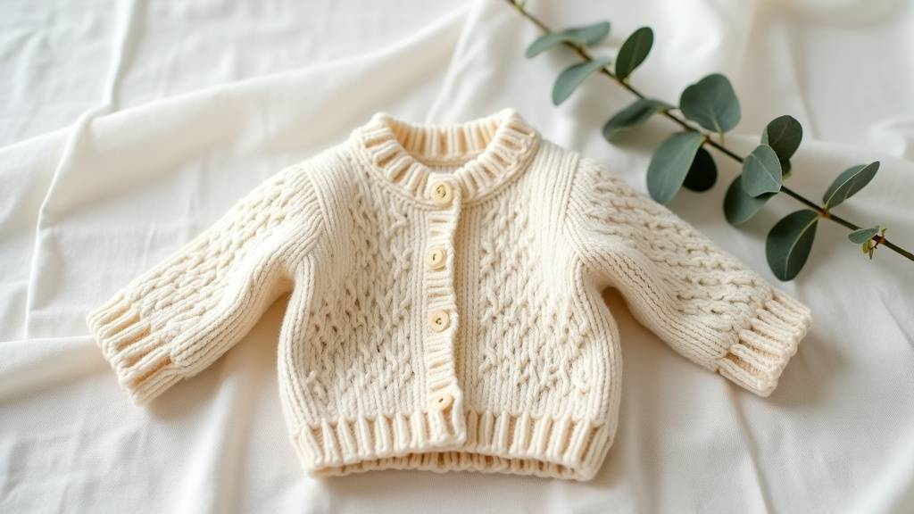 Pull bébé en tricot aux torsades discrètes - Catalogue Phildar Poésie Miniature