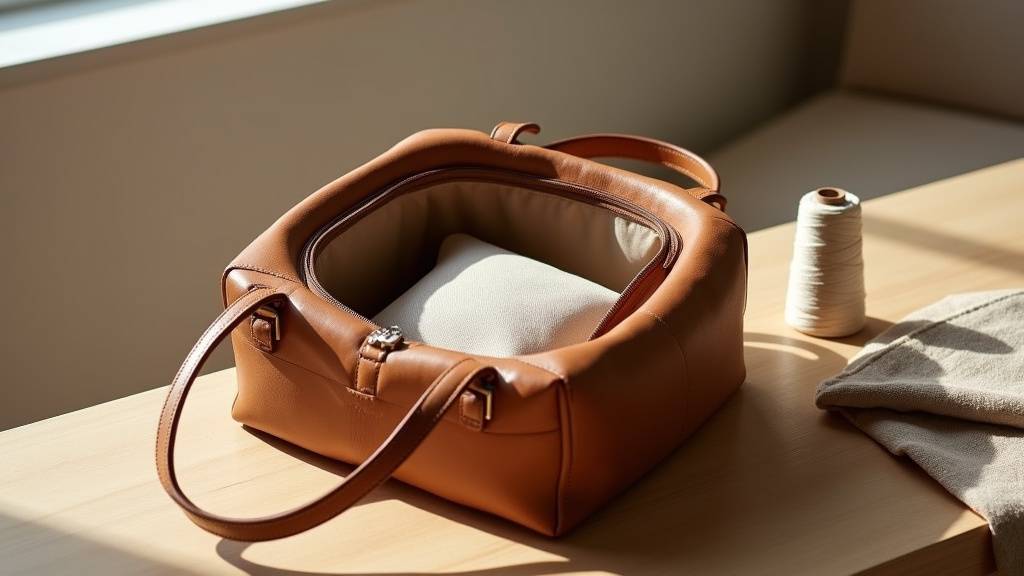 Le sac en cuir Muud Mars posé sur une valise vintage, prêt pour un week-end.