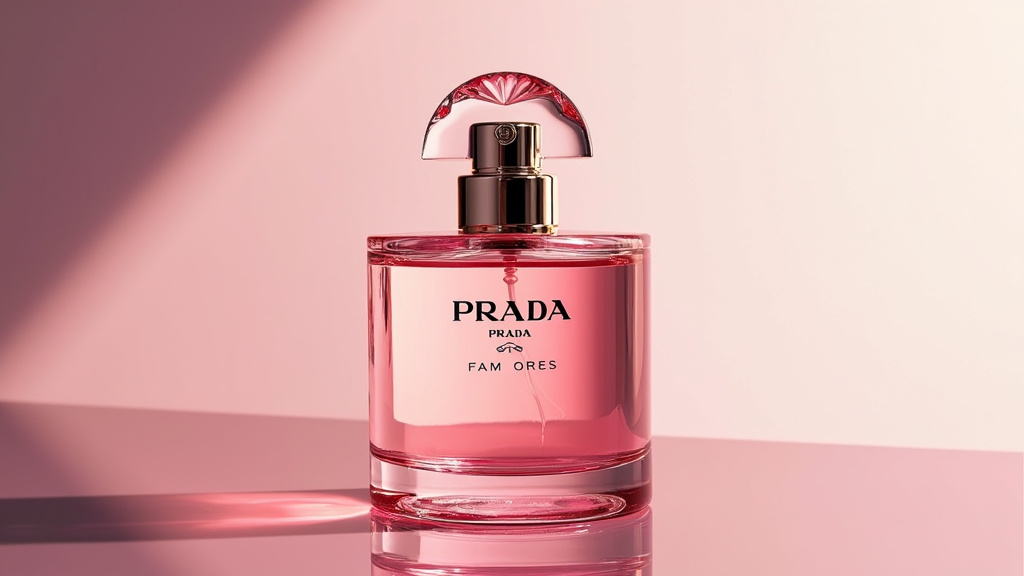 Flacon Prada Paradoxe rose corail sur fond noir