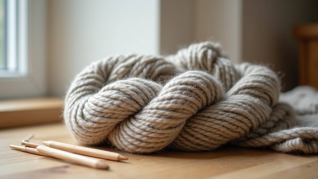 Pull ample tricoté en laine Bulky Tweed grise avec des speckles bleus et rouges