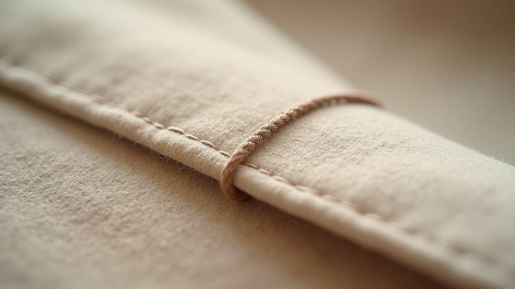 Détail d'une robe de mariée avec une boutonnière renforcée par un galon discret