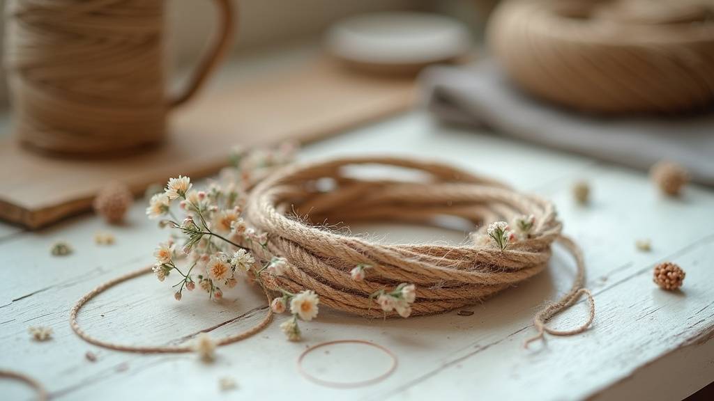 Page de scrapbooking avec ajout de texture de corde torsadée