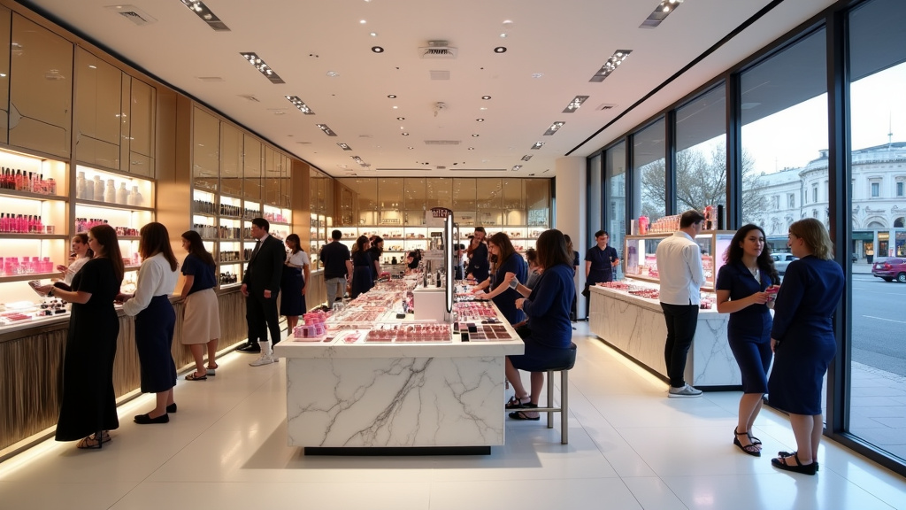 Intérieur du magasin Sephora à Ajaccio avec présentation des produits