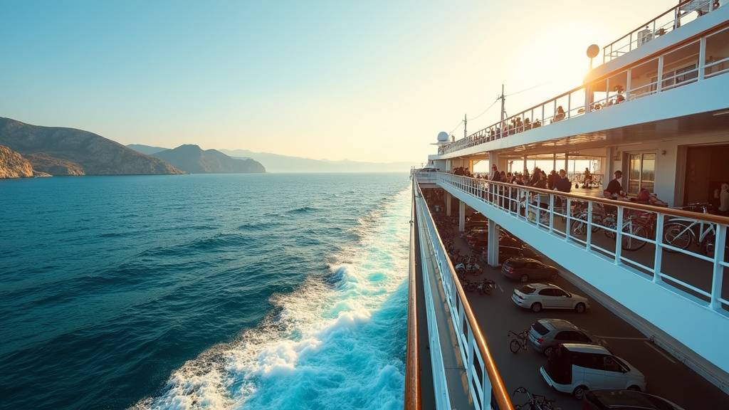 Ferry traversant la mer Méditerranée entre Marseille et Ajaccio